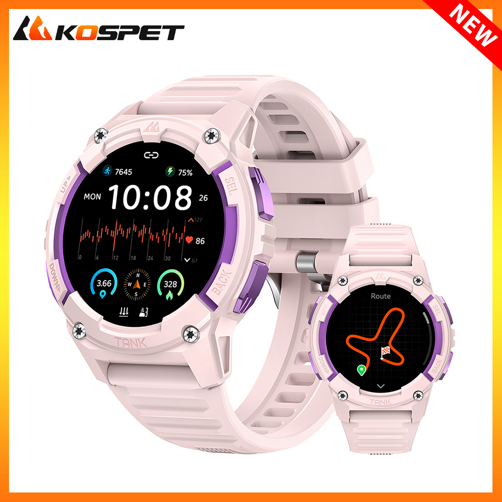 Smartwatch Watches For Women With Gps - KOSPET TANK S2 GPS สมาร์ทนาฬิกาผู้หญิงเครื่องวัดระยะสูงเข็มทิศบารอมิเตอร์บลูทูธ AMOLED