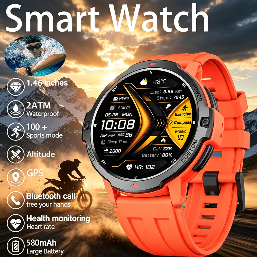 Timex Watches Smartwatch - ใหม่ 6 แกนไจโรสโคปทหาร GPS สมาร์ทวอทช์ 3ATM