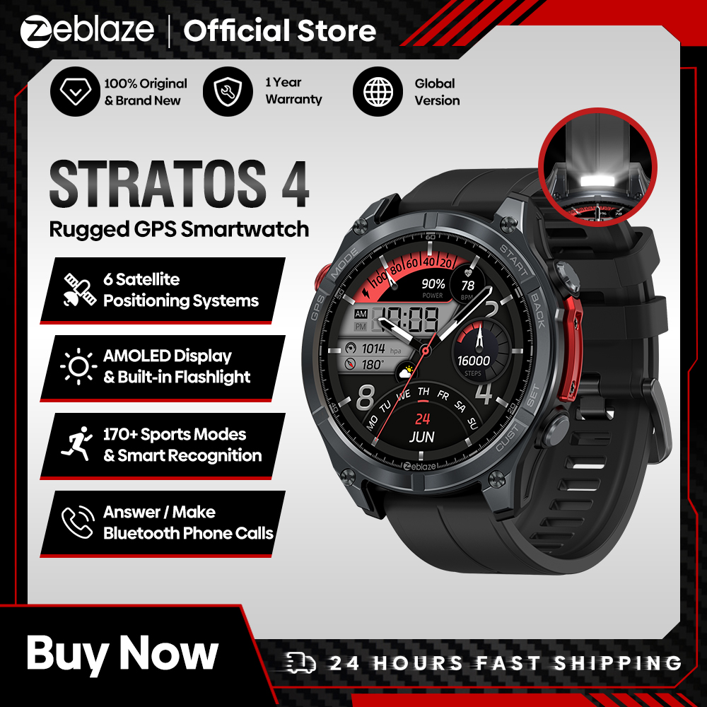 Altimeter Compass Watch - ใหม่ Zeblaze Stratos 4 GPS สมาร์ทนาฬิกา