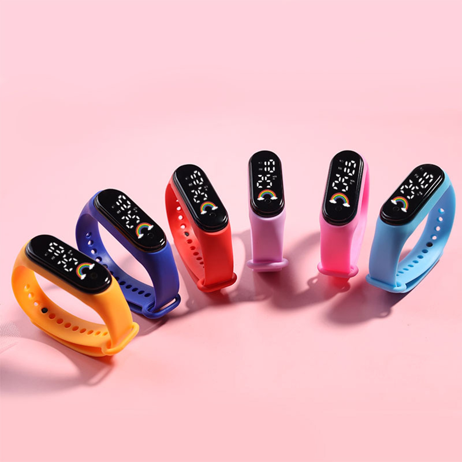 Smartwatch Digital Watches For Kid Girl - เด็กหลากสีดูสมาร์ท LED นาฬิกาข้อมือดิจิตอลสําหรับเด็กเด็กสาวกลางแจ้งกันน้ําเด็กนาฬิกานักเรียนกีฬานาฬิกา