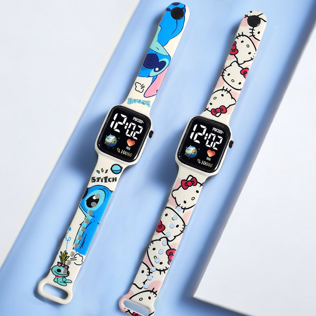 Smartwatch Watches For Girls - New Stitch นาฬิกาเด็กผู้หญิงนาฬิกาอัจฉริยะสําหรับเด็กนาฬิกา Hello Kitty นาฬิกาดิจิตอลผู้หญิงนาฬิกา