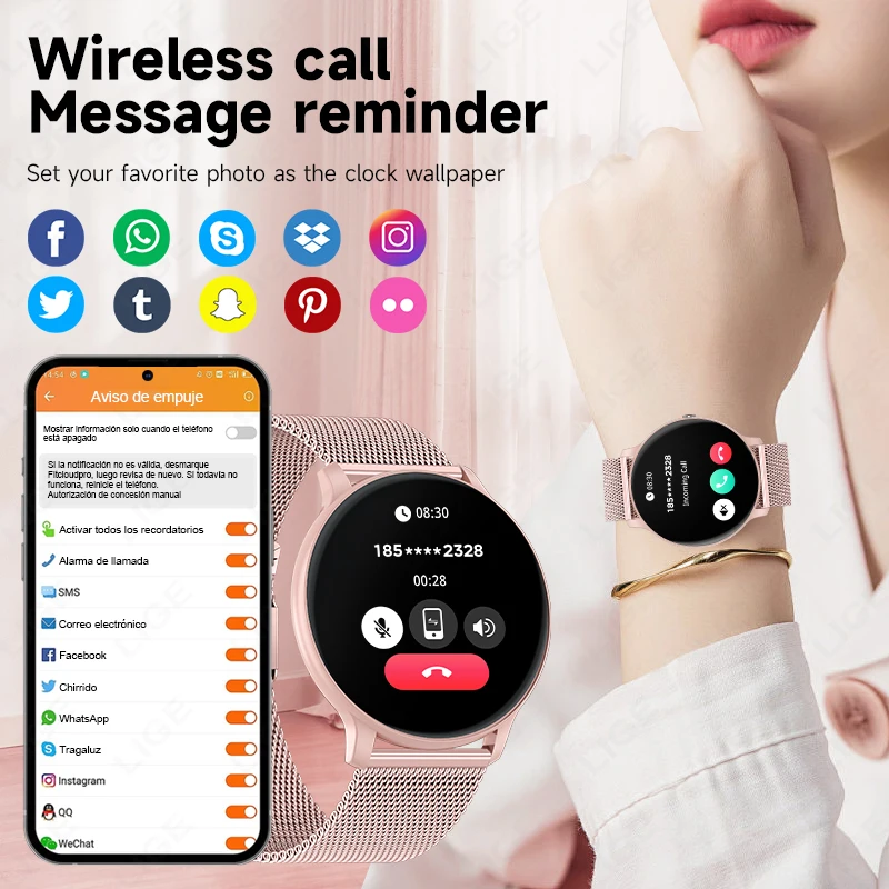 นาฬิกาอัจฉริยะ LIGE รองรับการโ - Watches Ladies Smartwatch บทวิจารณ์และราคา