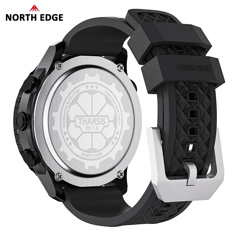 นาฬิกาดิจิตอลคาร์บอนไฟเบอร์สำห - Altimeter Compass Watch บทวิจารณ์และราคา